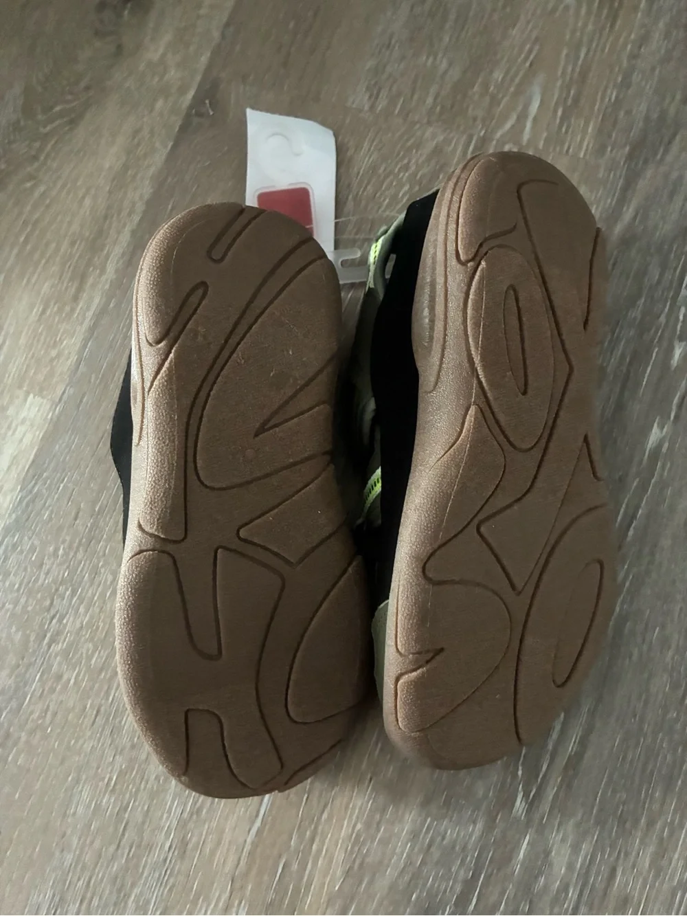 OshKosh B'gosh Olive Green Sandals with Neon Yellow Accents with tags!